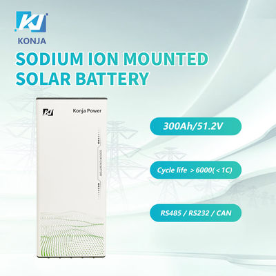 Good price KonJa Home Rechargeable Sodium Ion Battery 51.2V 37Ah 5.7kWh Wall Mounted Solar Battery With 5 Warranty Years online